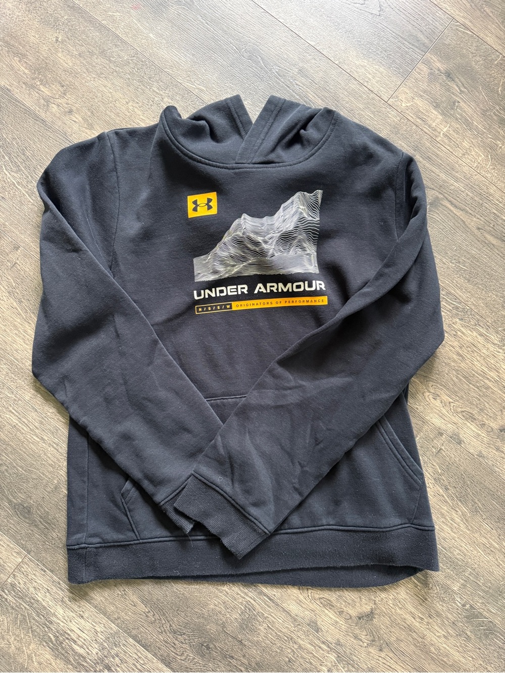 Under Armour Black Hoodie with Yellow Logo Graphic